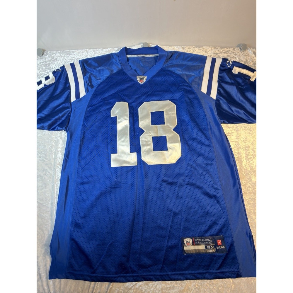 Reebok Peyton Manning #18 Indianapolis Colts NFL Jersey Blue Size 52